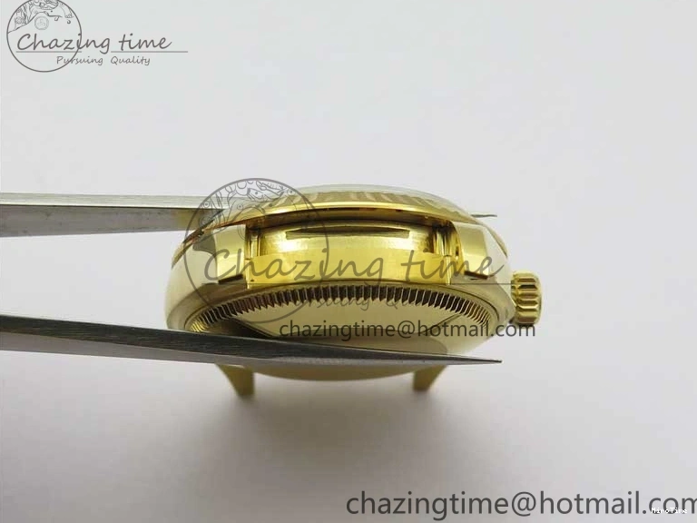 MiroTime 0305 Versatile Daydate 278288 31mm YG EWF Best Edition Green Malachite Dial Crystal Markers on YG President Bracelet ETA 2606